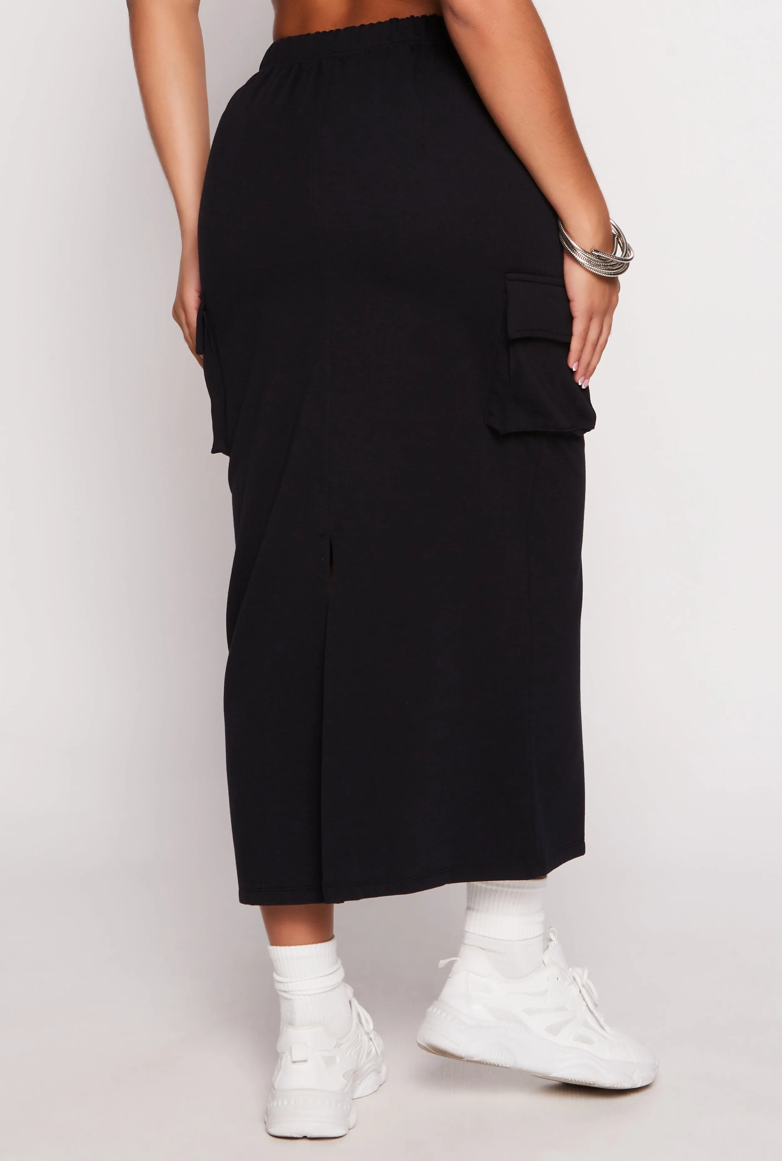Almost Famous Fleece Maxi Cargo Skirt