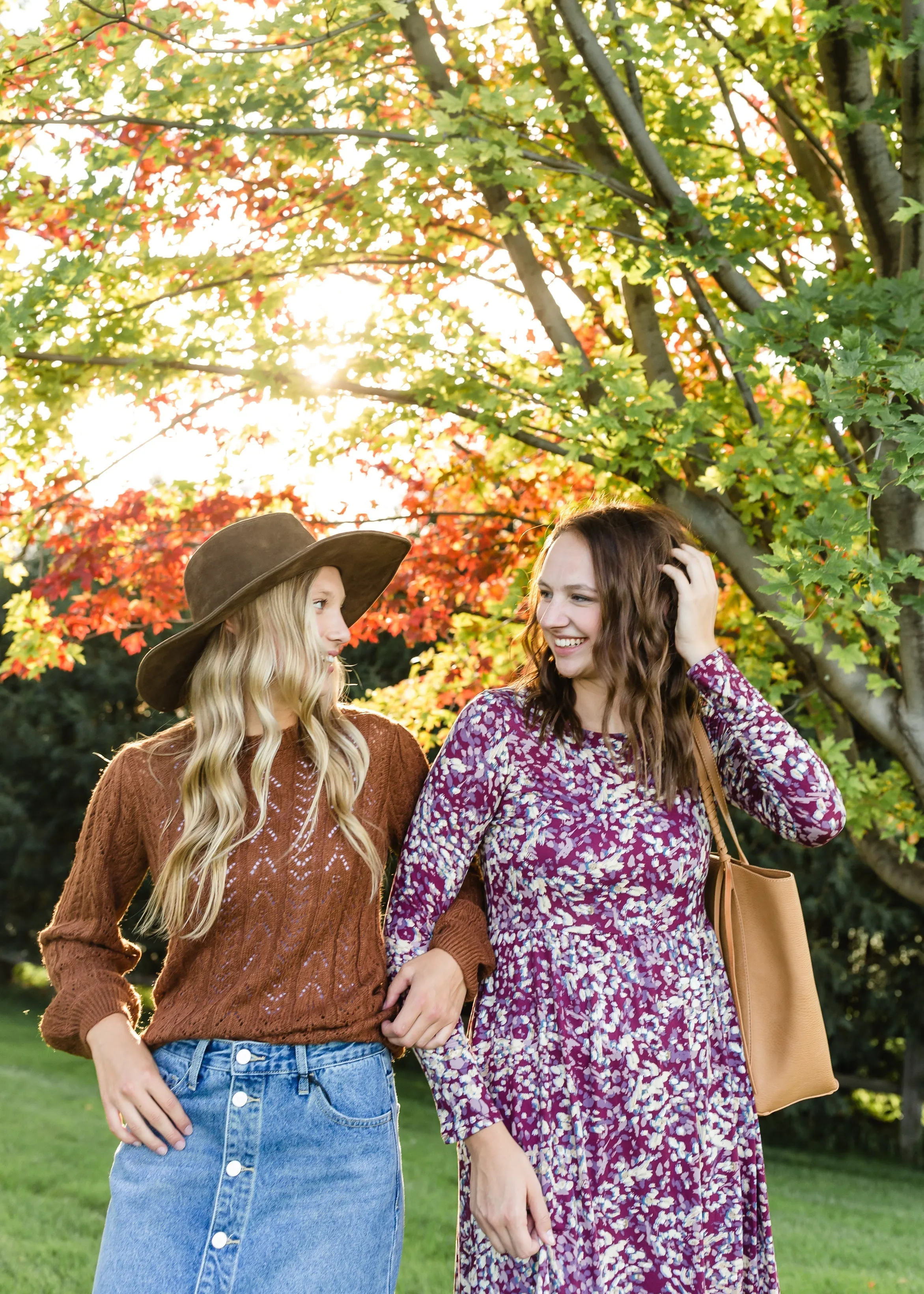 Burgundy Ditsy Print Floral Maxi Dress - FINAL SALE