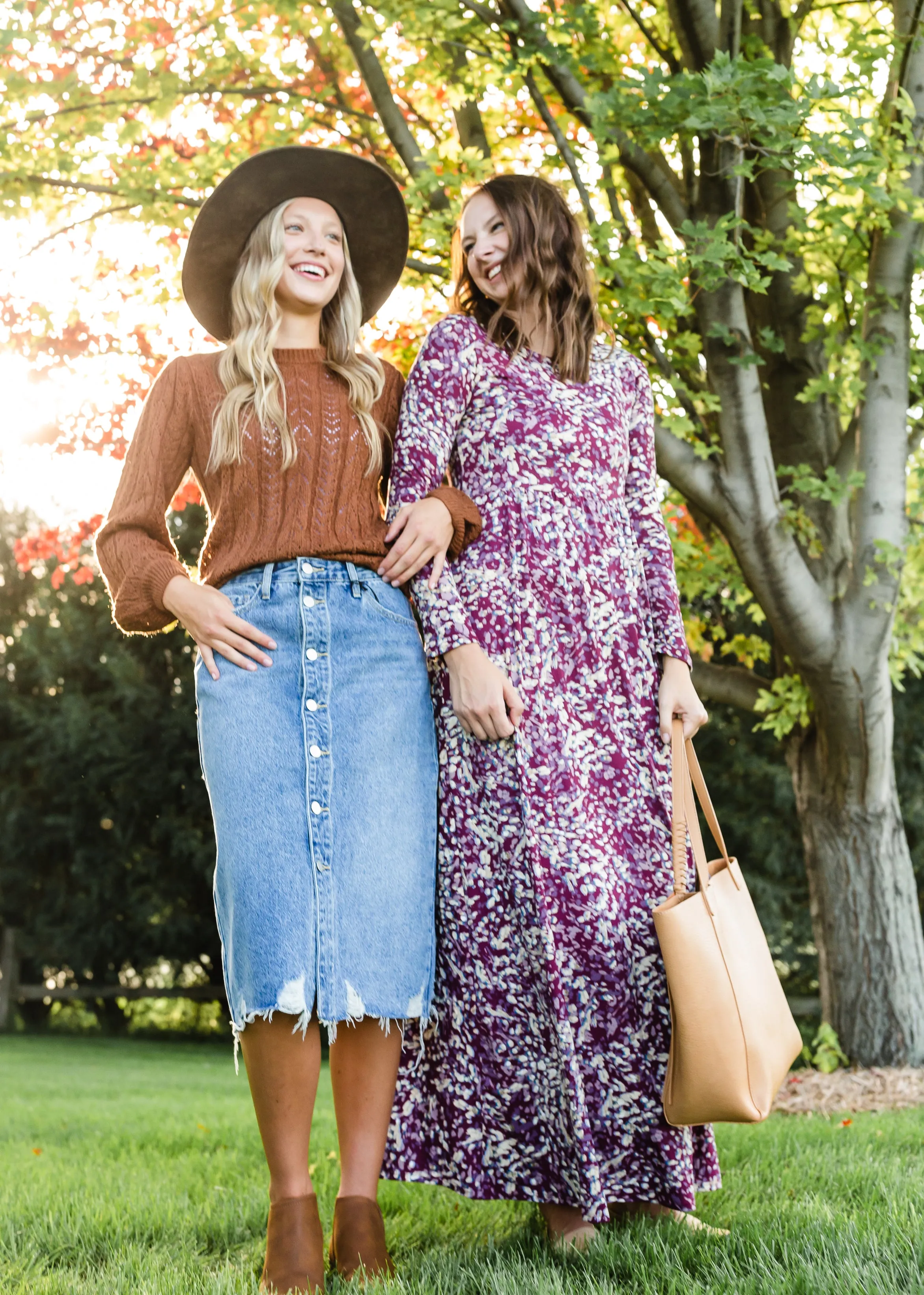 Burgundy Ditsy Print Floral Maxi Dress - FINAL SALE