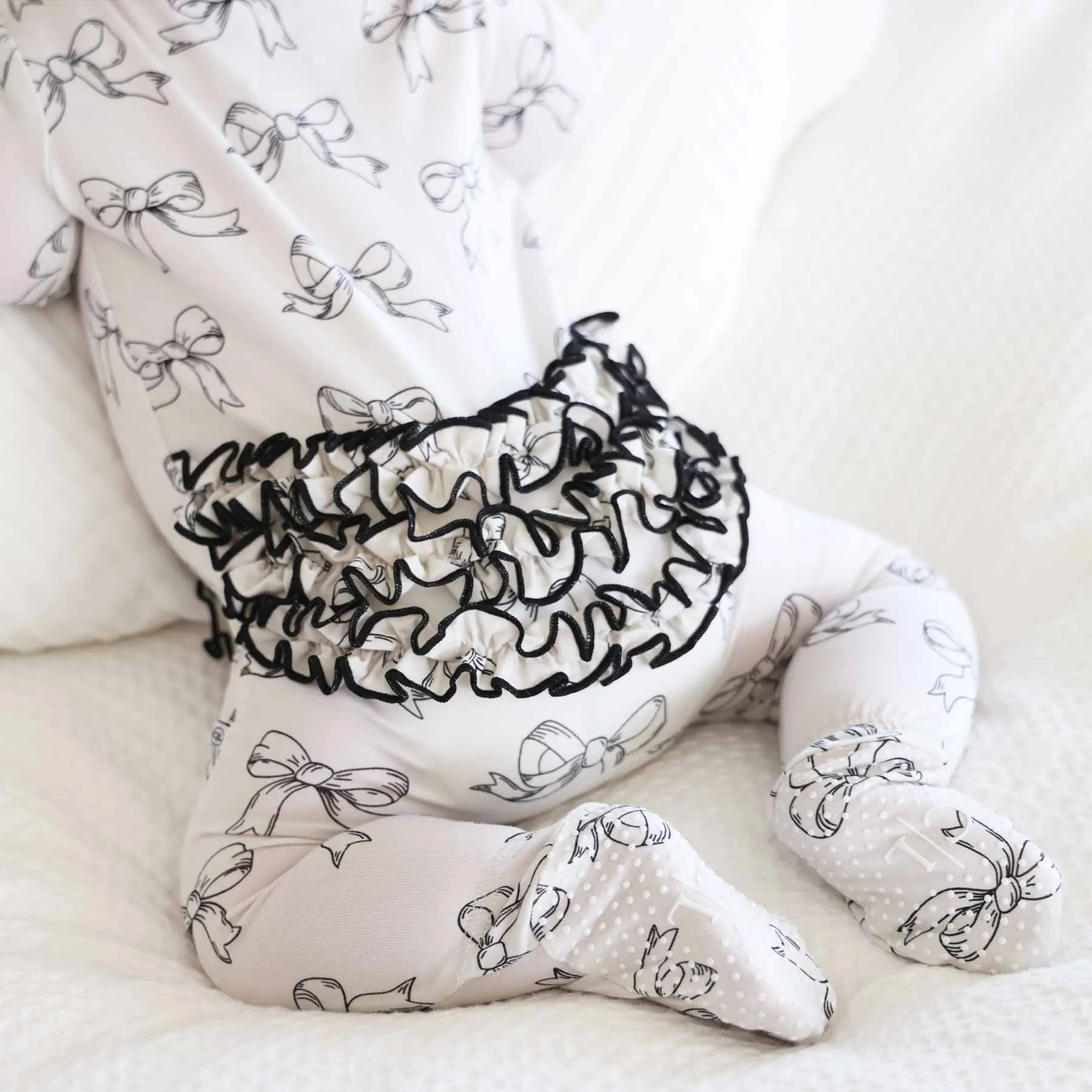 Coquette Cutie Ruffle Zipper Footie | CL x Emily Travis