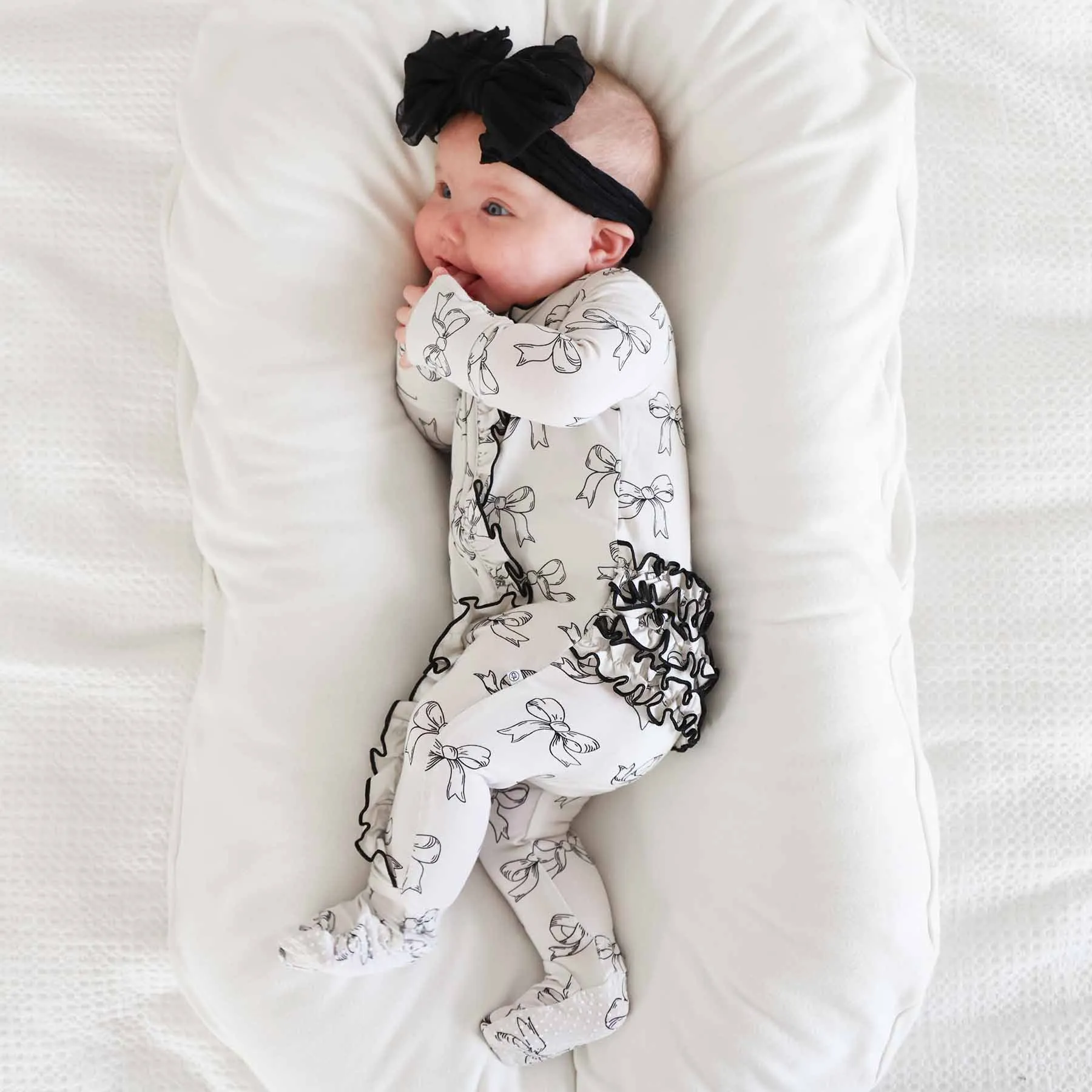 Coquette Cutie Ruffle Zipper Footie | CL x Emily Travis