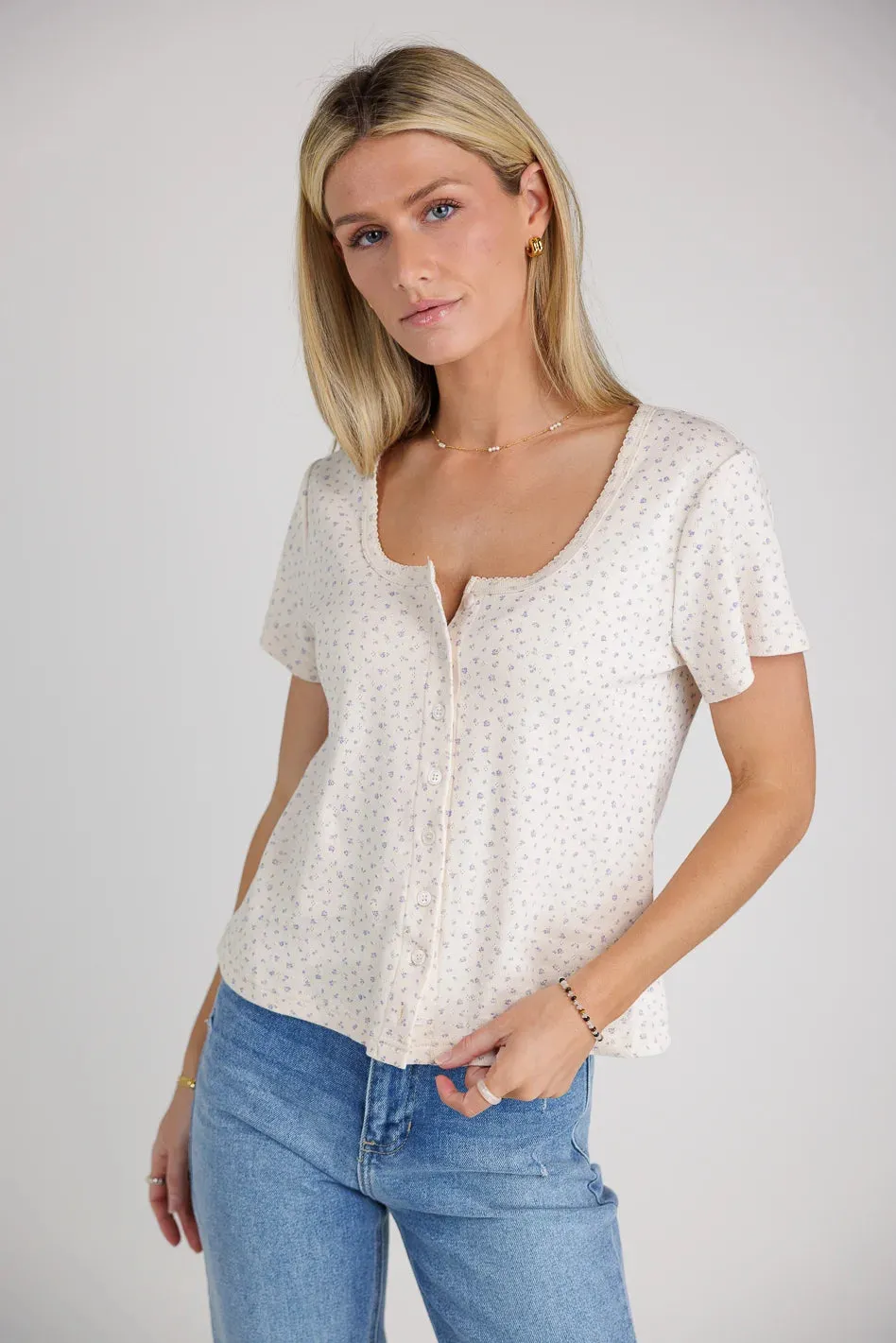 Ditsy Floral Knit Top