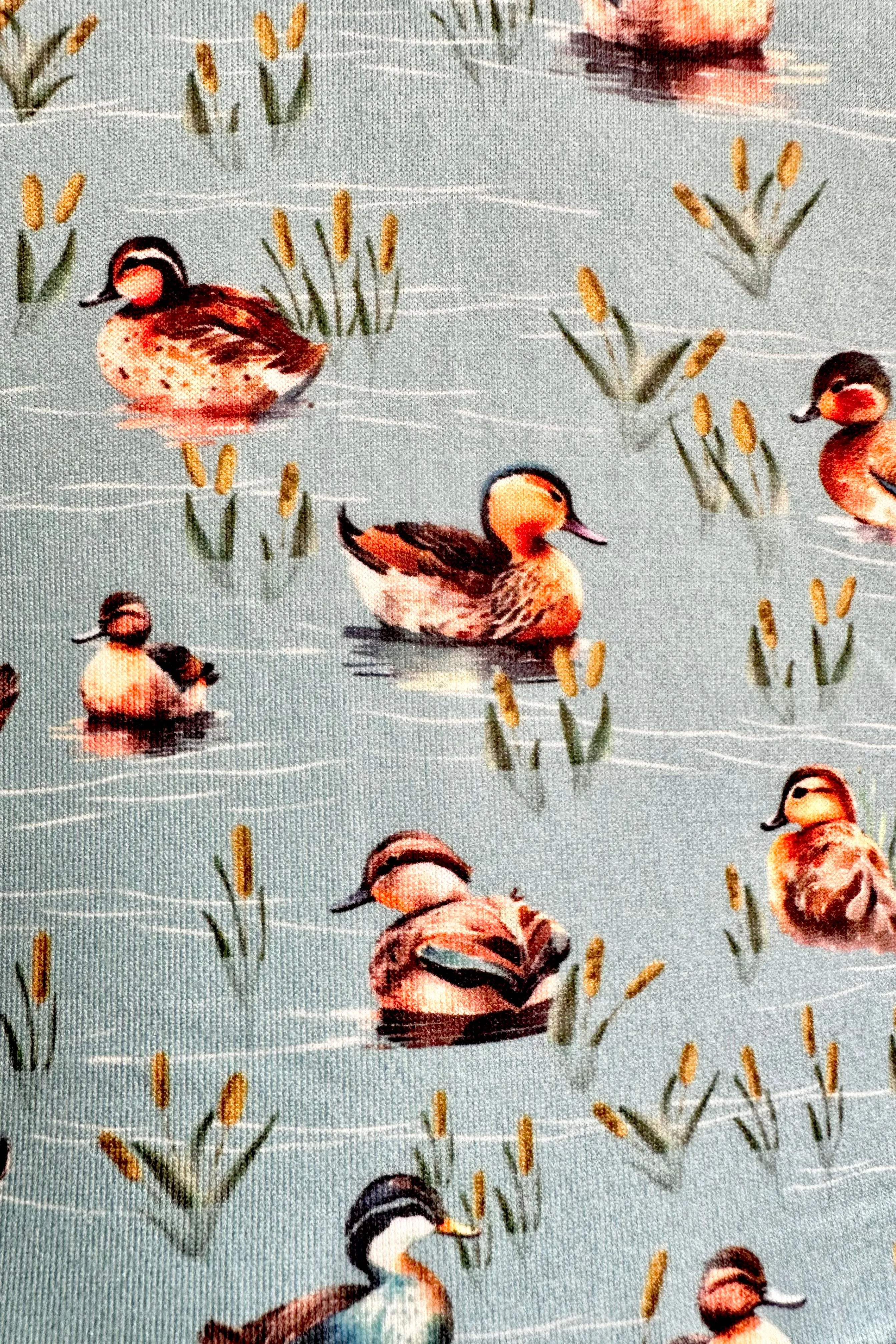 Duck Print Billie Dress in Light Blue by Dolly & Dotty