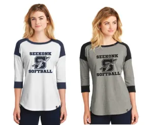Seekonk Softball Ladies Raglan Baseball Tee