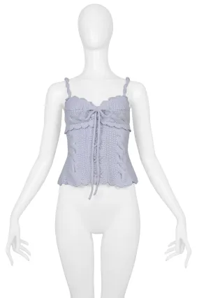 TAO FOR COMME DES GARCONS BLUE KNITTED CORSET TOP 2005