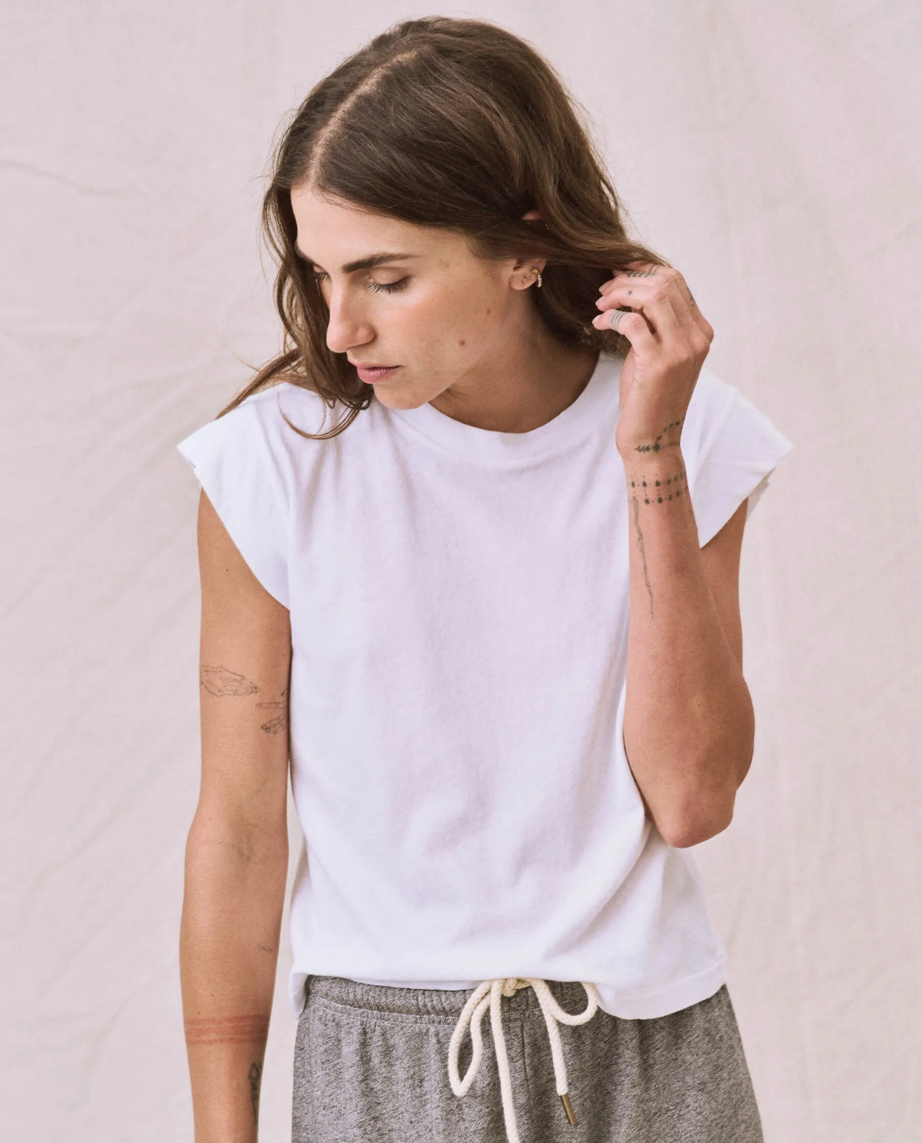 The Peak Shoulder Tee. -- True White